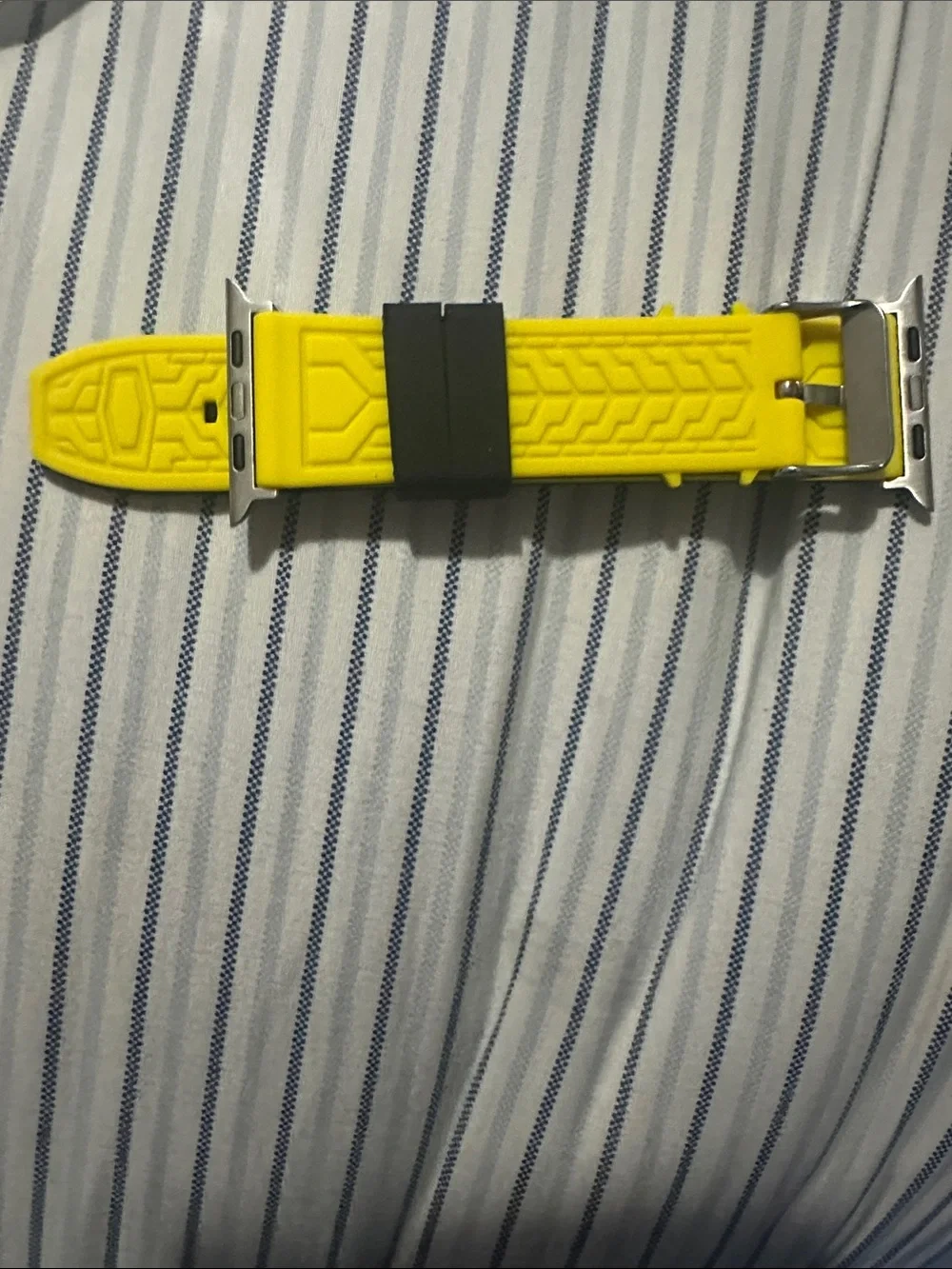 Apple Watch Black Silicone Watch Band with Yellow Accents 38/40mm